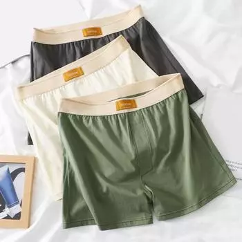 Мужское нижнее белье, однотонные шорты со средней посадкой, трусы с широким эластичным поясом, свободные трусики, дышащие эластичные шорты XL зелёный