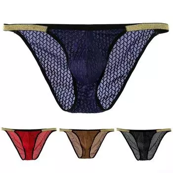 Мужское нижнее белье с низкой талией, трусики, обычный сексуальный мягкий чехол M