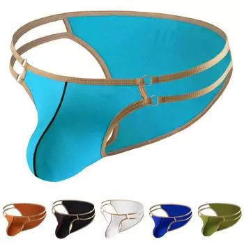 Мужское нижнее белье с открытой промежностью, молодежные тонкие стильные трусы из ледяного шелка, сексуальные прозрачные мужские трусы с низкой талией L