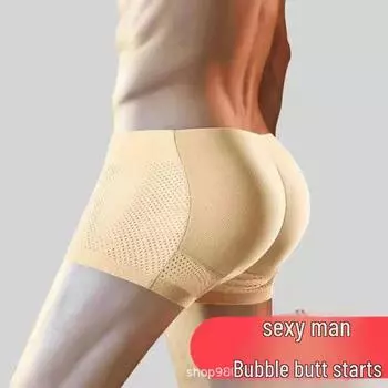 Мужское нижнее белье с подкладкой для приподнятия ягодиц: Толстые спонжи для пухлого, персикового вида L