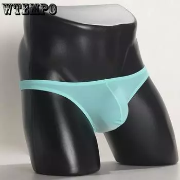 Мужское нижнее белье с треугольными чашечками Ice Silk, летнее сексуальное нижнее белье для взрослых с низкой талией M