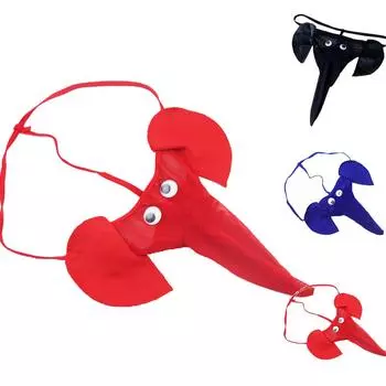 Мужское нижнее белье, сетчатый прозрачный мультяшный стринги-хобот слона One Size