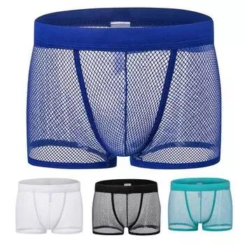 Мужское нижнее белье Soutong, прозрачные, сексуальные, с низкой талией, дышащие, боксеры L