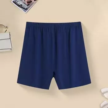 Мужское нижнее белье средней посадки с эластичным поясом, свободные шорты-трусы, однотонные, дышащие, для среднего возраста L синий