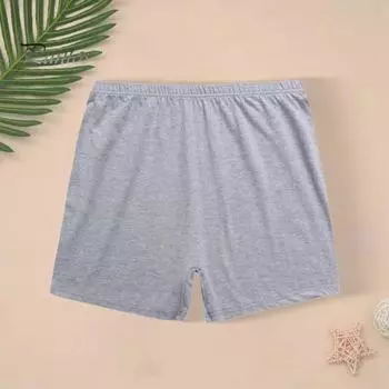 Мужское нижнее белье средней посадки с эластичным поясом, свободные шорты-трусы, однотонные, дышащие, для среднего возраста L светло-синий