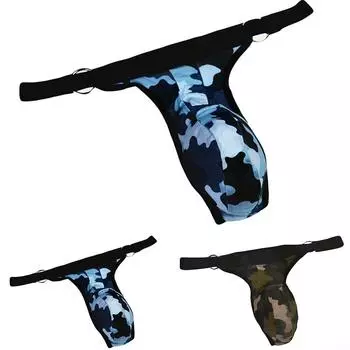 Мужское нижнее белье, стринги, микро стринги из ледяного шелка, сексуальные Free Size