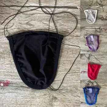 Мужское нижнее белье, стринги, мужские нейлоновые + сетчатая сумка одного размера, сексуальная