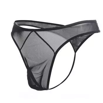 Мужское нижнее белье стринги прозрачные сексуальные трусы с Т-образной спинкой ультратонкие сетчатые трусы с низкой посадкой соблазнительное нижнее белье сексуальное нижнее белье трусики стринги One Size