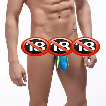 Мужское нижнее белье-стринги с оберткой для пениса, на шнуровке, с твердым выпуклым мешочком L