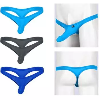 Мужское нижнее белье-стринги с открытой промежностью и низкой посадкой, эластичные стринги-стринги XXL