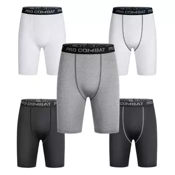 Мужское нижнее белье Трусы-боксеры Длинные ноги Спортивные шорты Леггинсы Узкие брюки для фитнеса для тренировок для мальчиков Колготки SML XL 2XL 3XL S чёрный