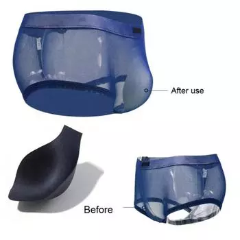 Мужское нижнее белье, увеличивающее выпуклость, передняя подушка, чашка с пуш-ап, защита пениса