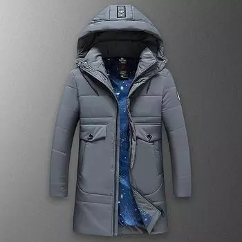Мужское новое зимнее пальто из хлопка большого размера, мужская мода, с капюшоном, утолщенное, средней длины, молодежное повседневное пальто из хлопка большого размера, тренд M