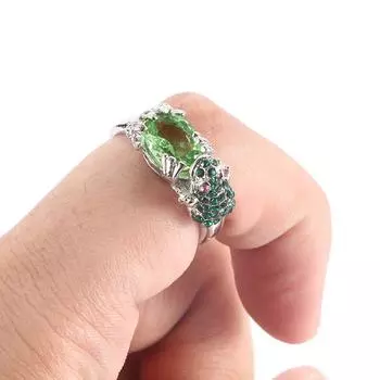 Мужское очаровательное кольцо на палец со стразами зеленая богатая лягушка подарок на день рождения свадебные аксессуары ювелирные изделия 7
