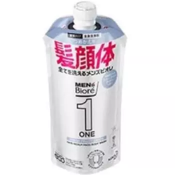 Мужское очищающее средство Biore One для всего тела Biore One All-in-One с освежающим фруктовым ароматом Savon, сменный блок 340 мл