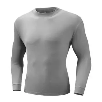 Мужское однотонное длинное зимнее теплое нижнее белье XL серый