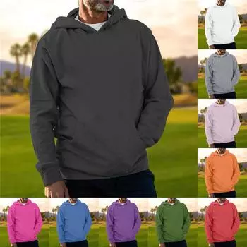 Мужское однотонное плюшевое теплое пальто, флисовый свитер, повседневное пальто, свитер с карманами, осенне-зимнее пальто L чёрный