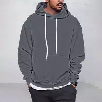 Мужское однотонное плюшевое теплое пальто, флисовый свитер, повседневное пальто, свитер с карманами, осенне-зимнее пальто M красный