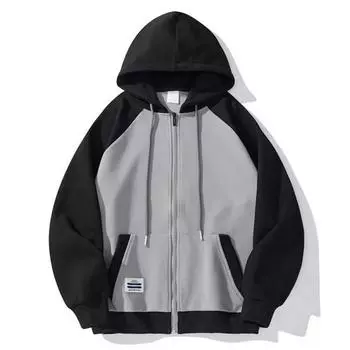 Мужское осенне-зимнее пальто, подходящее по цвету, с капюшоном, толстые плюшевые, свободные, с длинным рукавом, на молнии, с карманами на шнурке, эластичные манжеты, мужская куртка средней длины с капюшоном M хаки