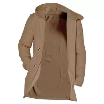 Мужское осенне-зимнее пальто с карманами с капюшоном, двубортный сплошной цвет, средней длины, свободный кардиган с длинным рукавом, толстое теплое мужское пальто, длинная куртка M темные хаки