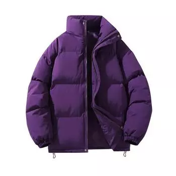 Мужское осеннее хлопковое пальто с высоким воротником, длинными рукавами, застежкой-молнией, ветрозащитным пальто с карманами, застежкой-молнией, эластичным подолом, однотонная стеганая верхняя одежда M темно-серого