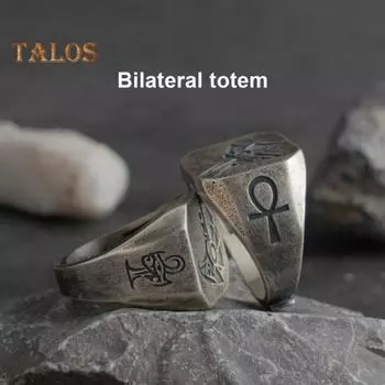 Мужское открытое кольцо «Боги Египта» «Глаза Гора» в холодном стиле Ретро Регулируемое полированное однотонное мужское кольцо для вечеринок и клубов ювелирное кольцо на палец на костяшке пальца C