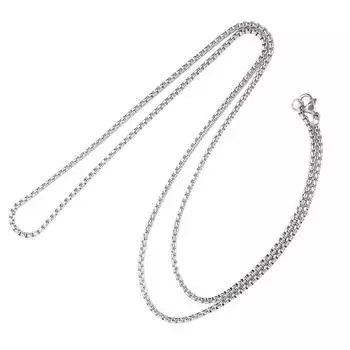 Мужское ожерелье-цепочка из титановой стали толщиной 2 мм, серебряное ювелирное изделие в подарок 60 cm