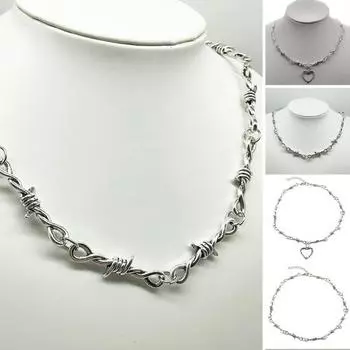 Мужское ожерелье, готический колючий аксессуар, гладкая женская подвеска серебряный