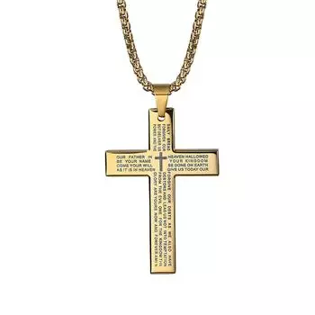 Мужское ожерелье из нержавеющей стали с подвеской Lord s на цепочке 24 дюйма