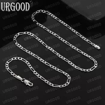 Мужское ожерелье из стерлингового серебра 925 пробы 4 мм, модные свадебные украшения 40CM