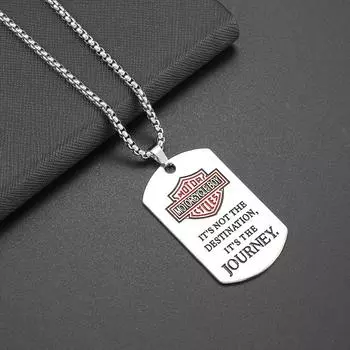 Мужское ожерелье из титановой стали, кулон в стиле милитари, модная личность, хип-хоп, цепочка для свитера, кулон, сплавные украшения красный