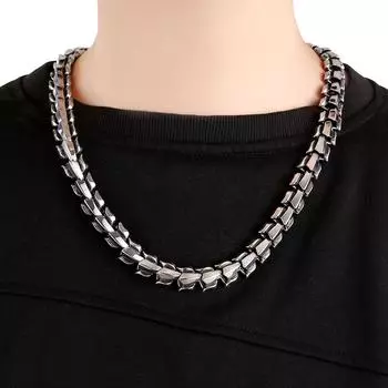 Мужское ожерелье из титановой стали с властным и персонализированным ожерельем из нержавеющей стали в стиле панк 50cm