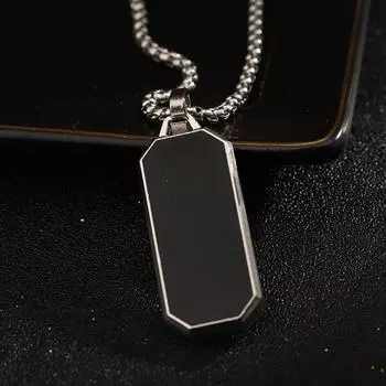 Мужское ожерелье-подвеска в виде длинного стержня из черной титановой стали - Аксессуары для хип-хоп модного заявления