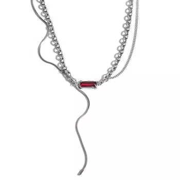 Мужское ожерелье с драгоценными камнями, крутые аксессуары с кисточками из титановой стали, универсальный кулон, никогда не выцветающий A