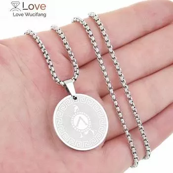 Мужское ожерелье с изображением греческого героя Ахилла, талисман силы и непобедимости, греческая мифология, ювелирные изделия, ожерелье из нержавеющей стали золотой