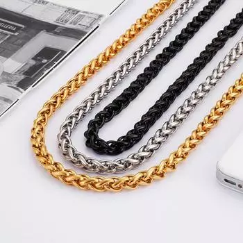 Мужское ожерелье с одной цепочкой из титановой стали и цепочкой 45cm