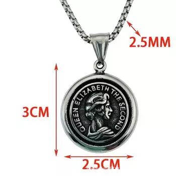 Мужское ожерелье с подвеской из нержавеющей стали «Голова королевы», ожерелье из титановой стали с портретом Мадонны в стиле ретро