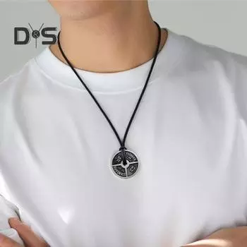 Мужское ожерелье с подвеской в виде фитнеса, винтажного индивидуального стиля, тяжелая атлетика, брелок с подвеской в виде гантели, сплава, штанги, со шнуром из искусственной кожи A