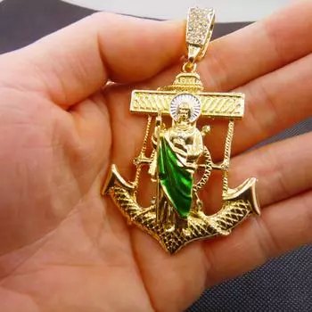 Мужское ожерелье с подвеской в виде якоря, толстое, подарок на День отца в стиле хип-хоп