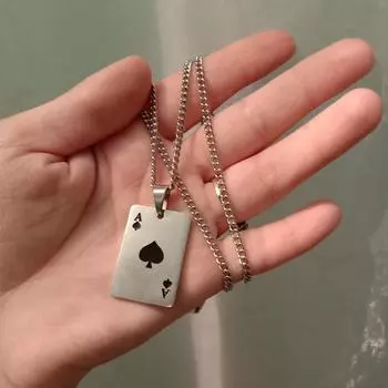 Мужское ожерелье в стиле хип-хоп, ожерелье для мужчин и женщин, индивидуальный кулон для покера, титановая сталь