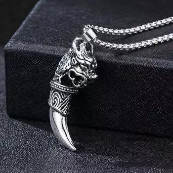 Мужское ожерелье Женское ожерелье Шиповое ожерелье Аксессуары Подвеска Хип-хоп серебряный