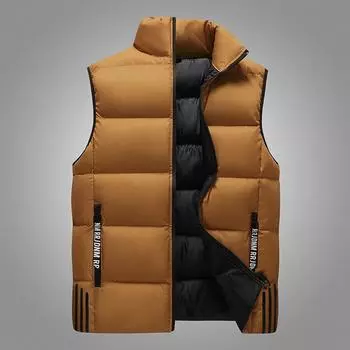 Мужское пальто без рукавов, жилет на молнии, зимний мужской теплый жилет, флисовый жилет, куртки M красный