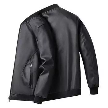 Мужское пальто большого размера, кожаная куртка на весну и осень, популярная тонкая модная одежда в корейском стиле M