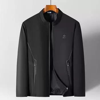 Мужское пальто для отца, однотонная куртка для отдыха на весну и лето, универсальная куртка для среднего и пожилого возраста, бейсбольная одежда, тонкая весна и осень M/170