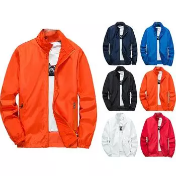 Мужское пальто для отдыха на открытом воздухе, тонкое, однотонное, износостойкое, ветрозащитное L чёрный