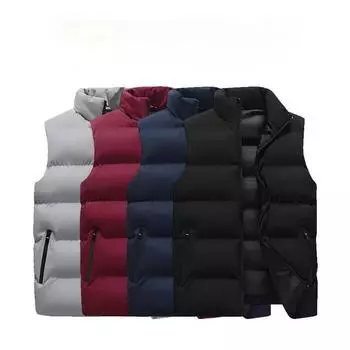 Мужское пальто, европейский и американский теплый хлопковый жилет, мужской осенне-зимний повседневный жилет больших размеров, безрукавка, куртка M