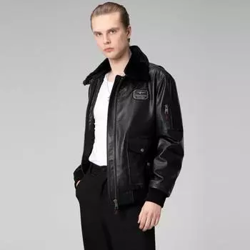 Мужское пальто из натуральной кожи, мужское пальто