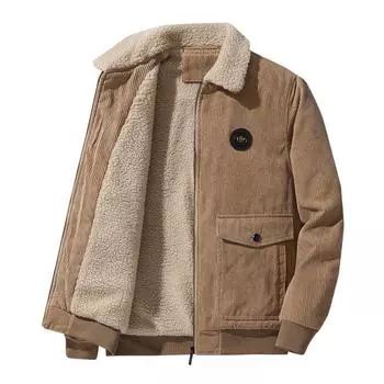 Мужское пальто из овечьей шерсти и хлопка, утолщенная бархатная хлопковая одежда, пиджак с лацканами, мужское пальто M чёрный