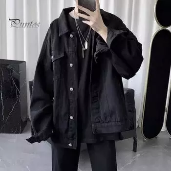 Мужское пальто-карго с лацканами, множеством карманов, однобортное джинсовое пальто, повседневная джинсовая куртка в спортивном стиле, уличная одежда XL синий