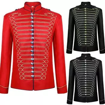 Мужское пальто, куртка, готический вышитый пуговицами, форменный костюм, верхняя одежда, Praty XXL